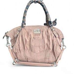 Coach Pleated Leather Blush Pink Shoulder Bag